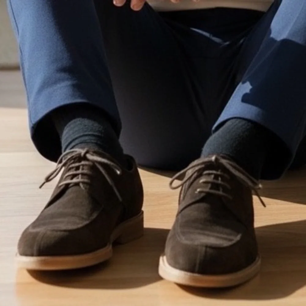 Lottusse 1877 Mens Dark Brown Suede Apron Split Toe Blucher Shoes‎ EU 41 LT02466